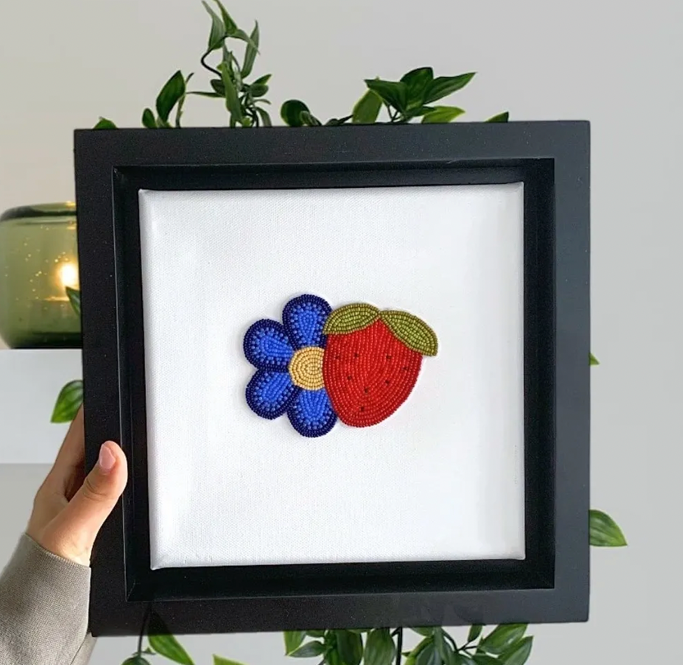 My Strawberry and Flower, Design on Canvas