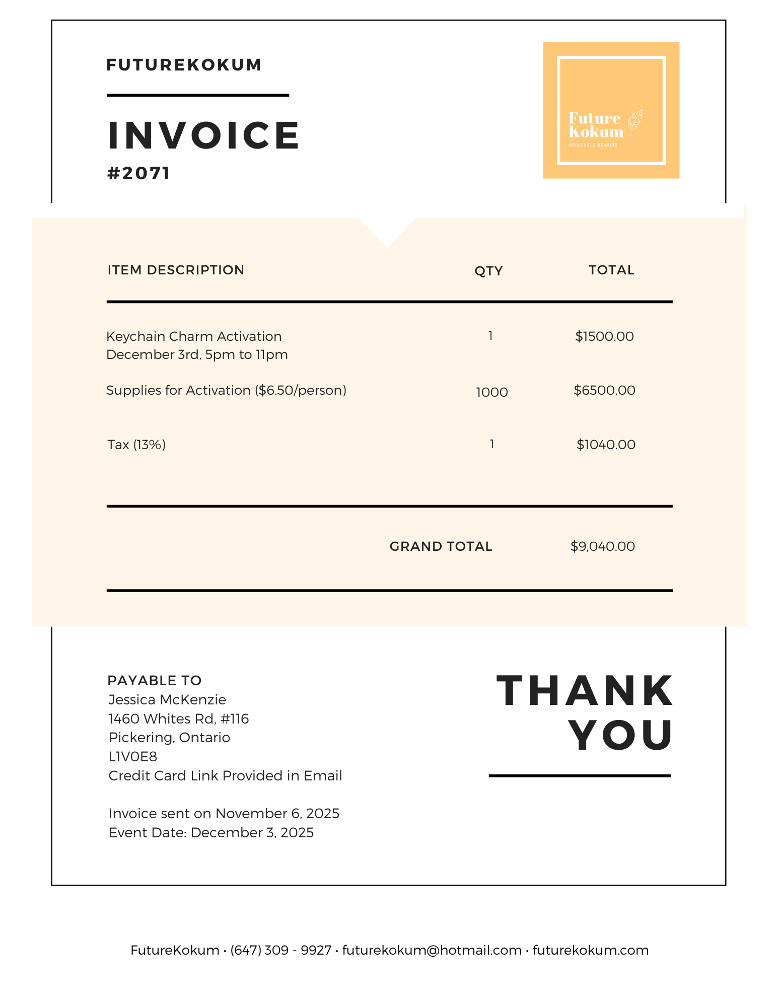 Deloitte Invoice, November 2025 – FutureKokum