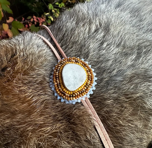 Tan Beadwork, BOLO & CHOKER