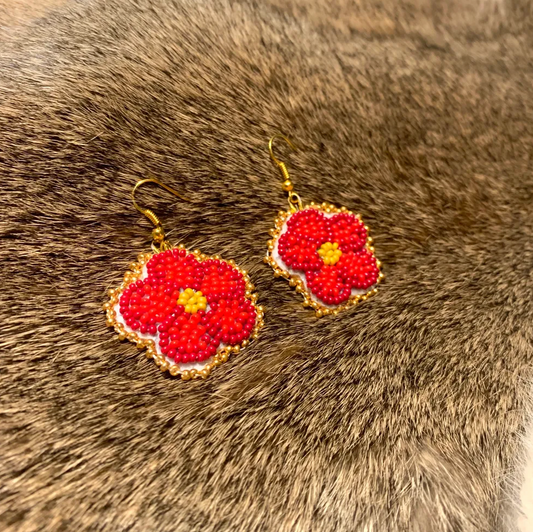 Red Peony / FLOWER / Earrings