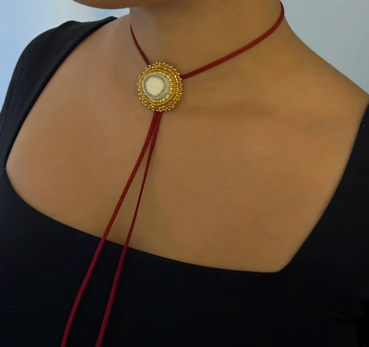 Gold Beadwork, BOLO & CHOKER